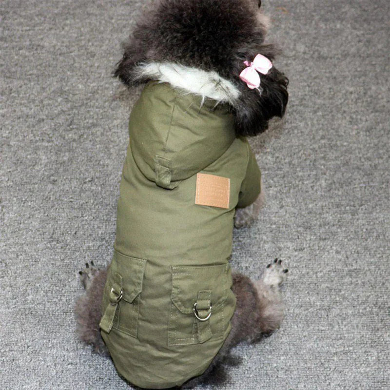 Dog Winter Coat - FrostPaws-Khaki-XS-Nora Luxe
