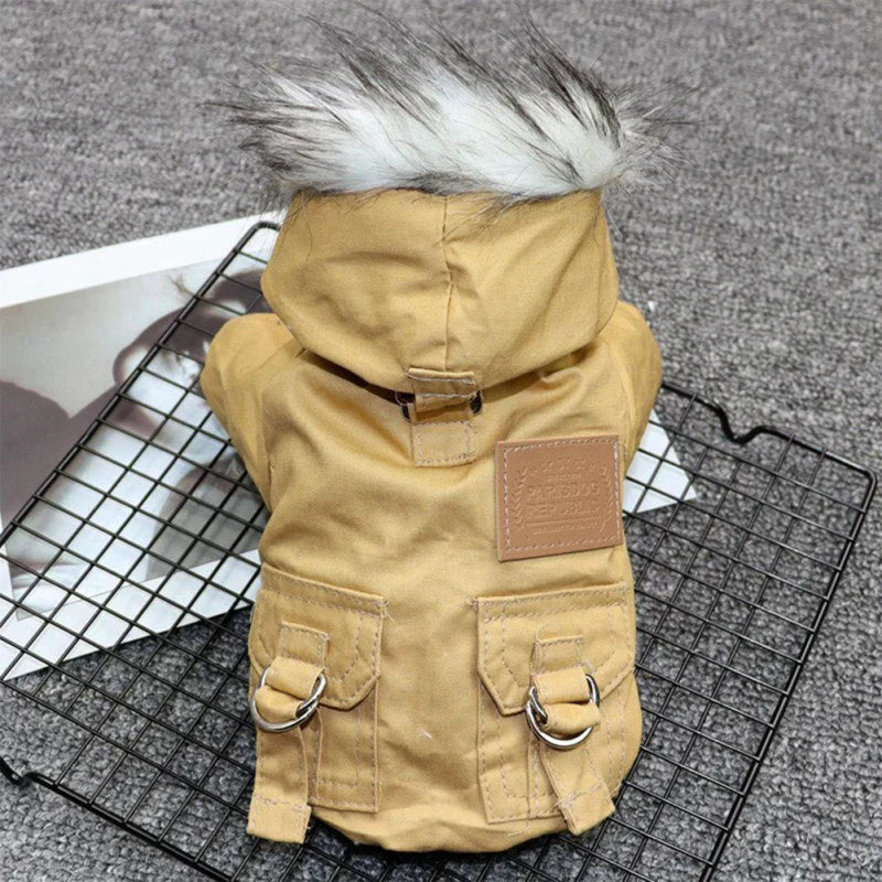 Dog Winter Coat - FrostPaws-Khaki-XS-Nora Luxe