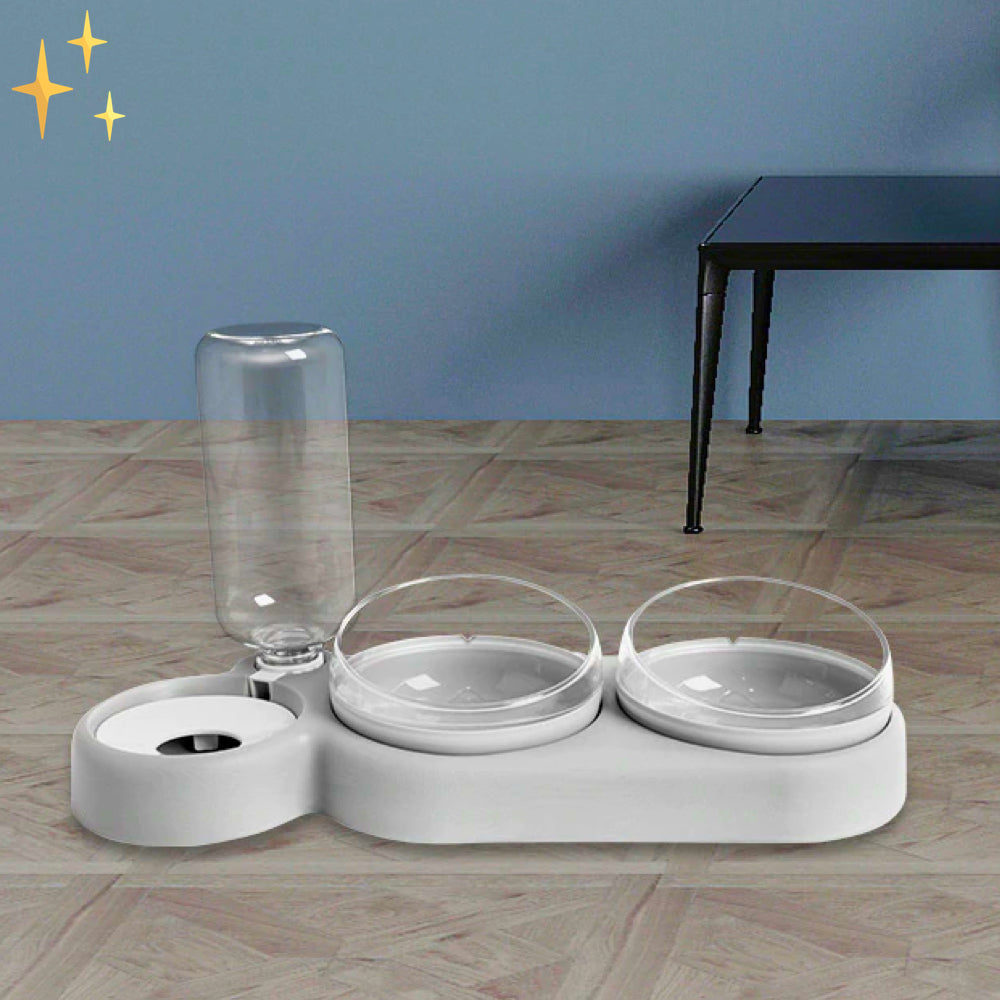 Double Bowl with Automatic Water Filler - HydraFeeder-Gray-Nora Luxe