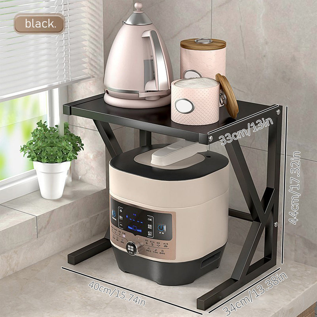 Double Layer Kitchen Storage Rack - Milan-15.75 inches - White-Nora Luxe