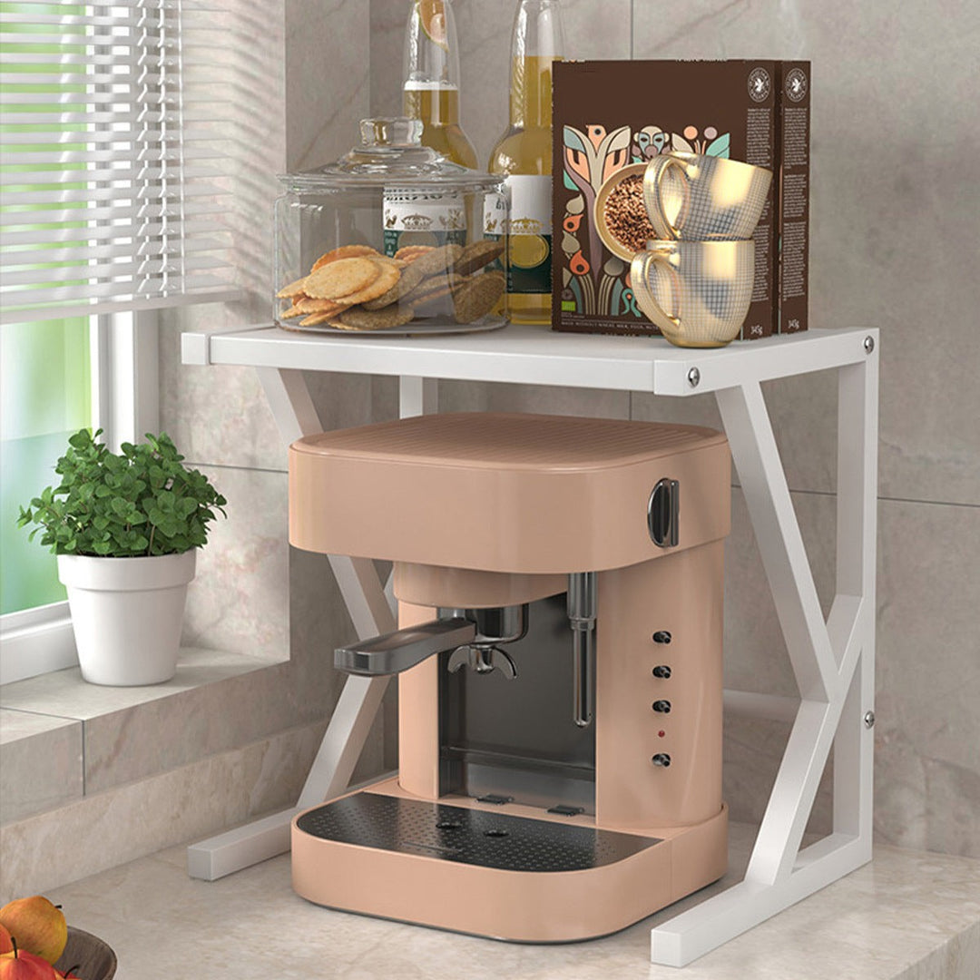 Double Layer Kitchen Storage Rack - Milan-15.75 inches - White-Nora Luxe