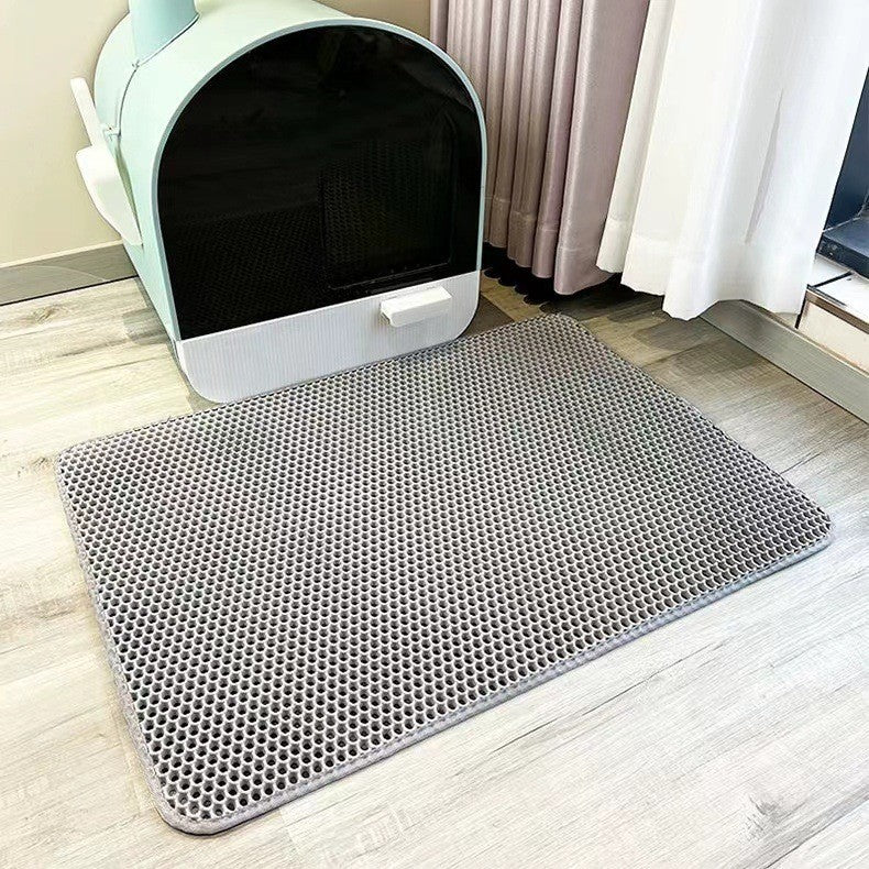 Double-layered Cat Litter Mat (Buy 1 Get 1 Free!) – PawCatch-Gray-12×12 in-Nora Luxe