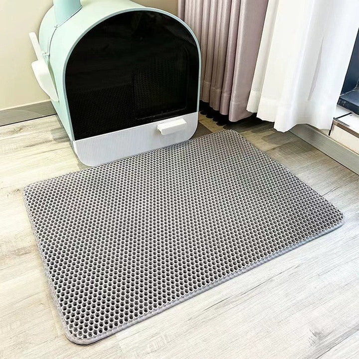 Double-layered Cat Litter Mat (Buy 1 Get 1 Free!) – PawCatch-Gray-12×12 in-Nora Luxe