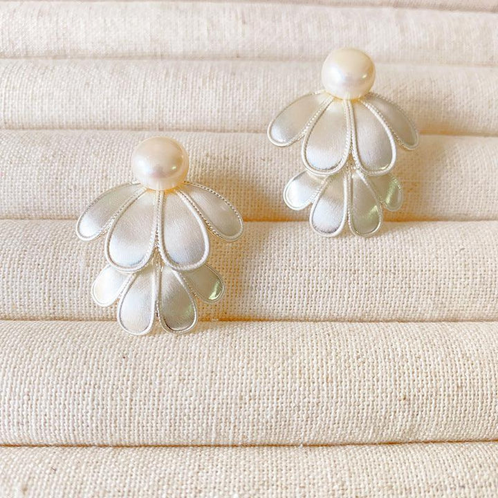 Double Layered Flower Blado Earrings - Lunara-Nora Luxe