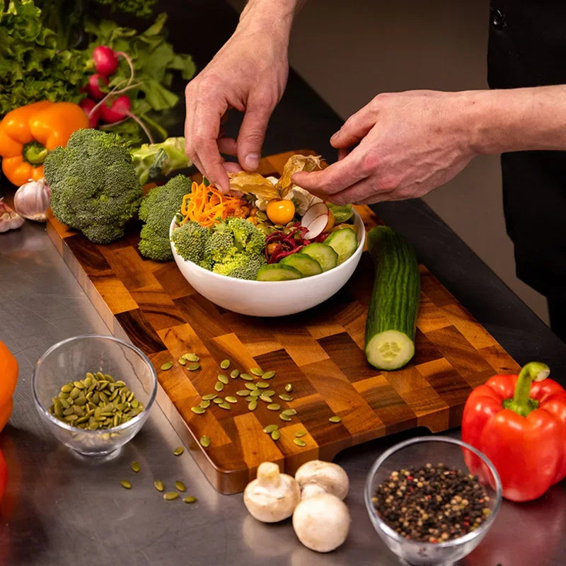 Double-sided Chopping Board - TimberFlow-Small: 11.02 × 7.09 × 0.47 in-Nora Luxe