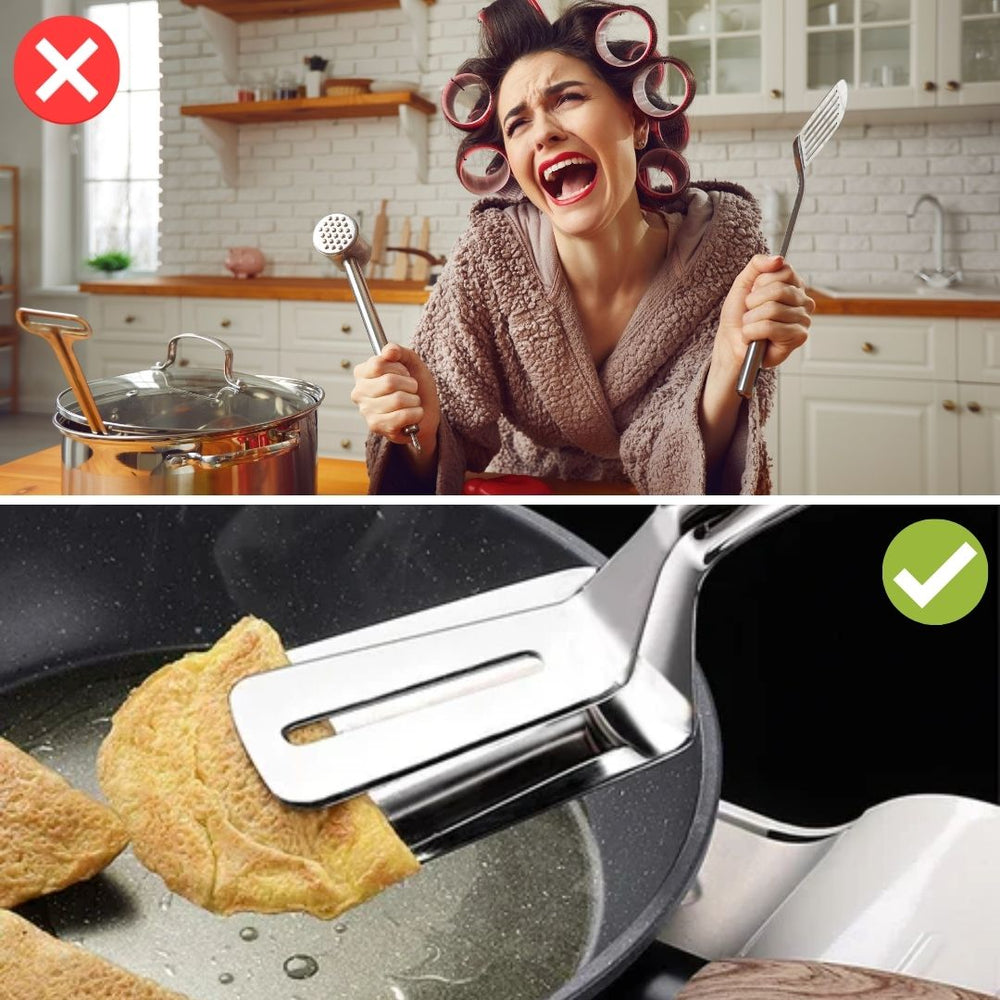 Double-Sided Stainless Steel Spatula - DuoFlip-Nora Luxe