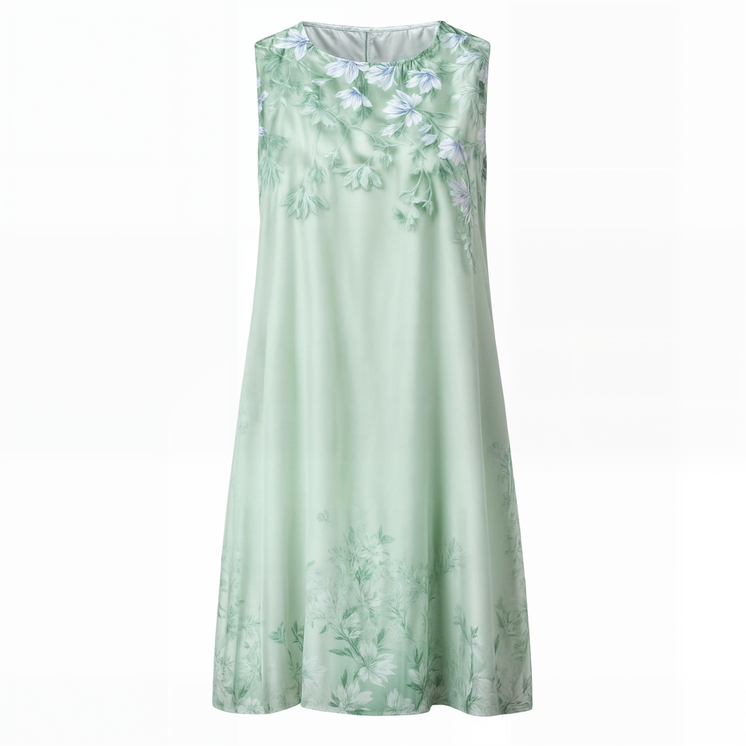 Dress with floral pattern – Eliana-Light blue-S-Nora Luxe