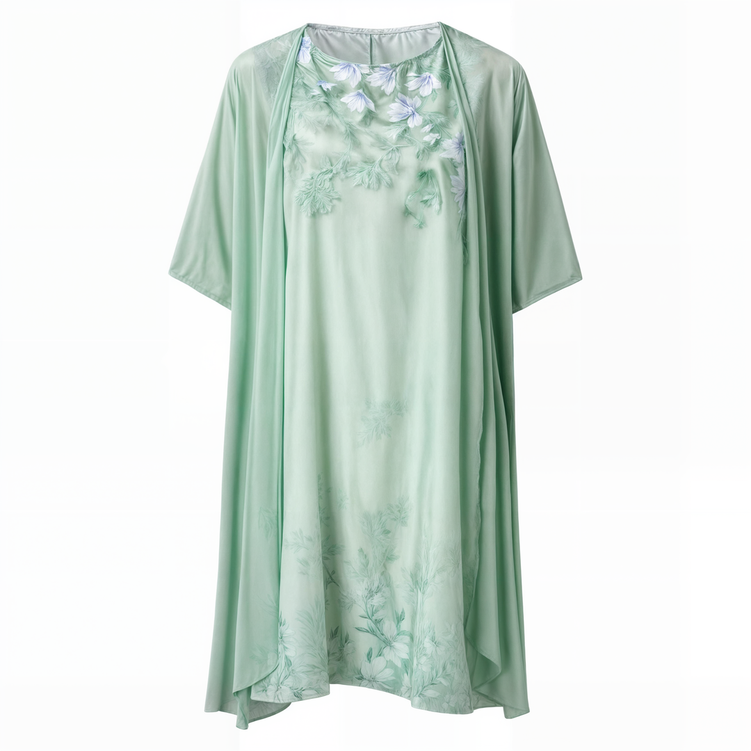 Dress with floral pattern – Eliana-Light blue-S-Nora Luxe