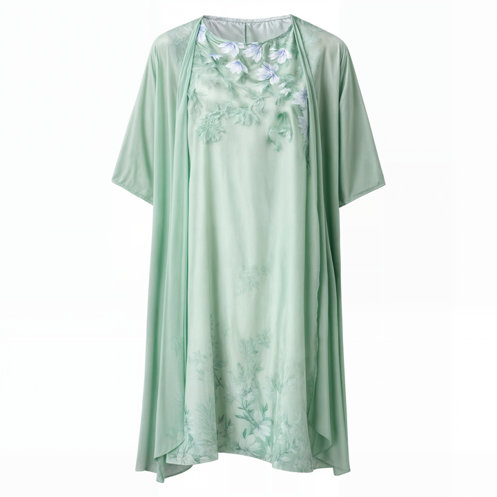Dress with floral pattern – Eliana-Light blue-S-Nora Luxe