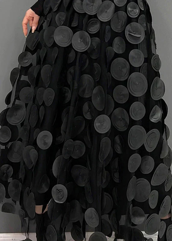 Dress with Polka Dots and Flowing Cut – Fleur-Black-S-Nora Luxe
