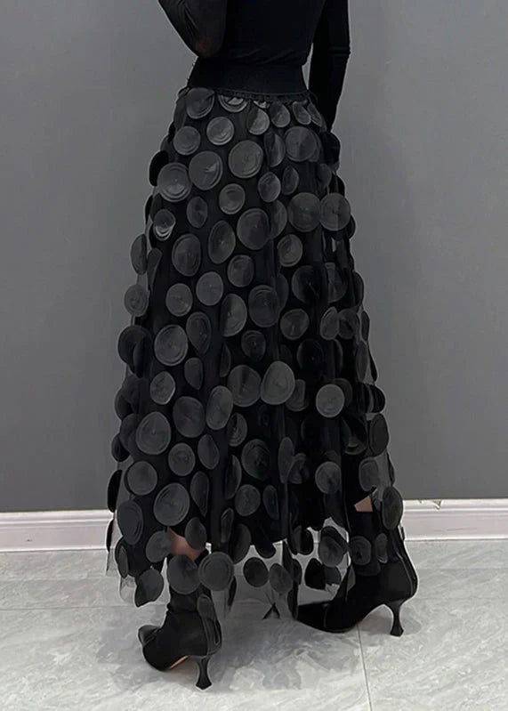 Dress with Polka Dots and Flowing Cut – Fleur-Black-S-Nora Luxe