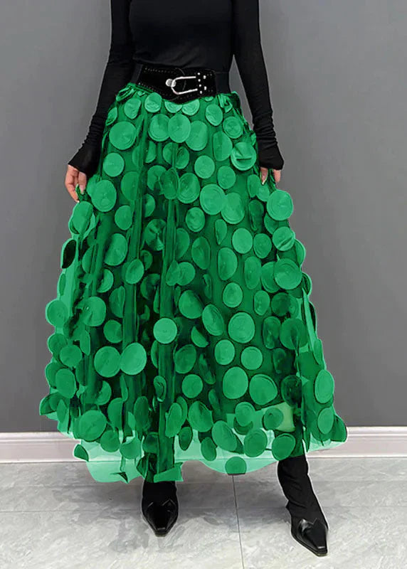 Dress with Polka Dots and Flowing Cut – Fleur-Light green-S-Nora Luxe