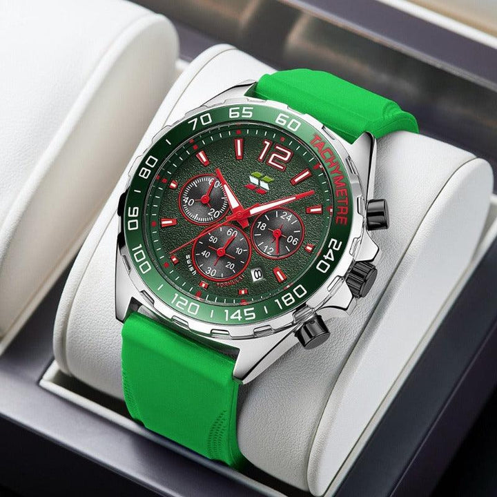Dynamic Watch for Every Occasion - Eleganzio-Silver - Green-Nora Luxe