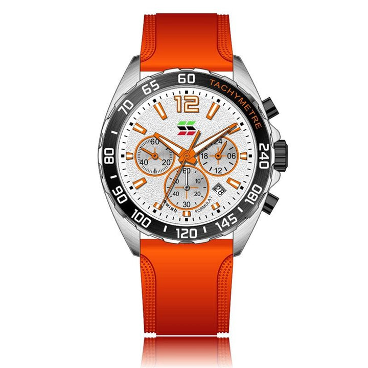 Dynamic Watch for Every Occasion - Eleganzio-Silver - Orange-Nora Luxe