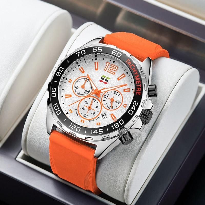 Dynamic Watch for Every Occasion - Eleganzio-Silver - Orange-Nora Luxe