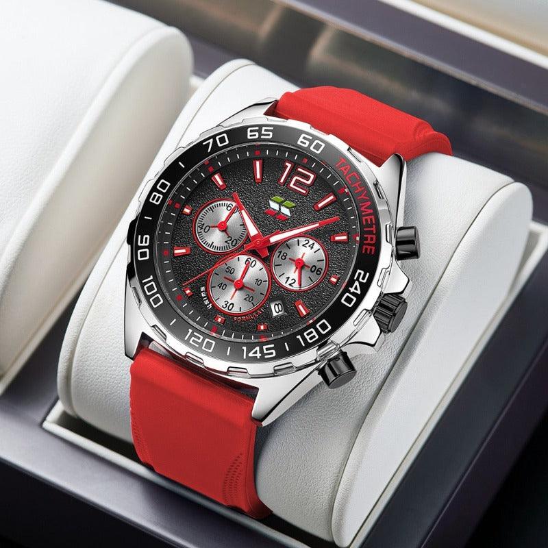 Dynamic Watch for Every Occasion - Eleganzio-Silver - Red-Nora Luxe