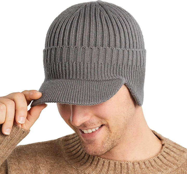 Men's knitted hat with ear flaps - Kian