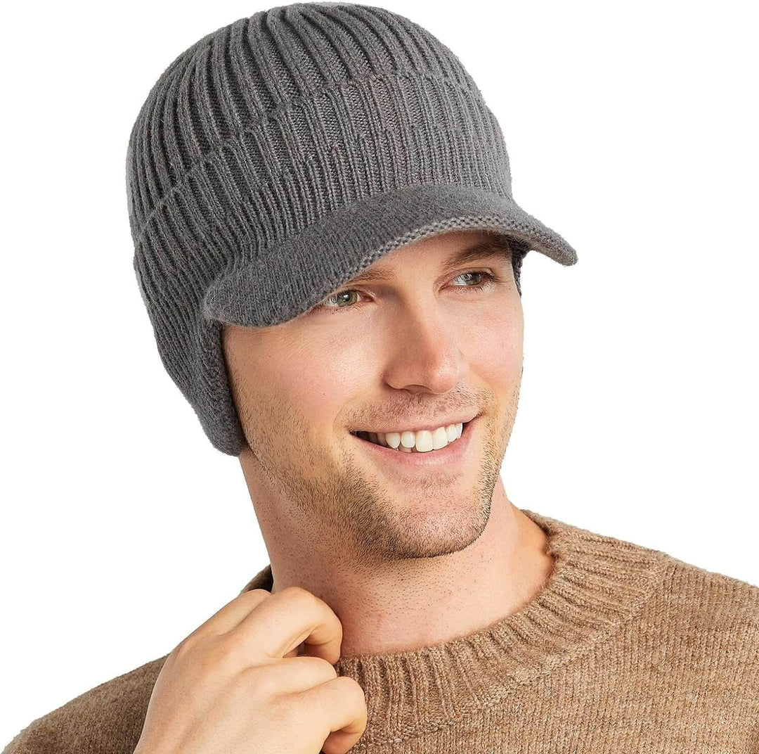 Men's knitted hat with ear flaps - Kian