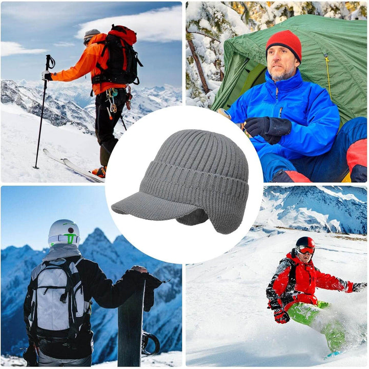 Men's knitted hat with ear flaps - Kian