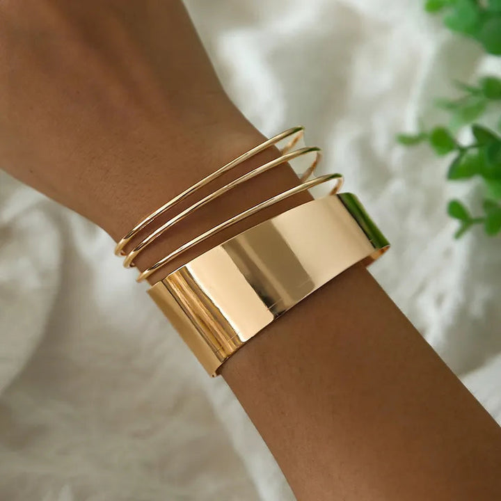 Edgy Punk Cuff Bracelet | Rebel Bangle Stainless Steel-Xenia-Nora Luxe