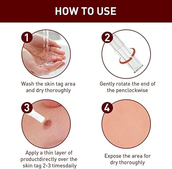 Detail instruction graphic showing four steps for applying the product.
