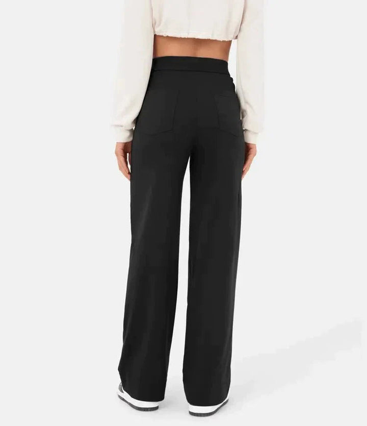 Elastic High Waist Women's Trousers - Isabeau-Green-S-The Livary