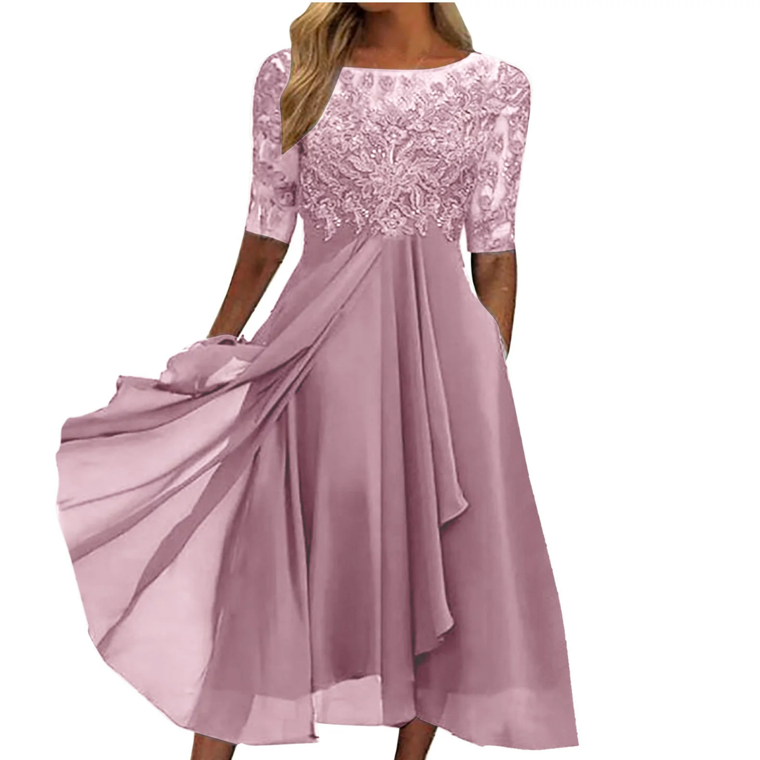 Elastic Summer Dress - Isabel-pink-S-Nora Luxe