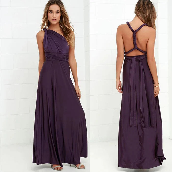 Elastic Wrap Dress - Isla-Purple-S-Nora Luxe