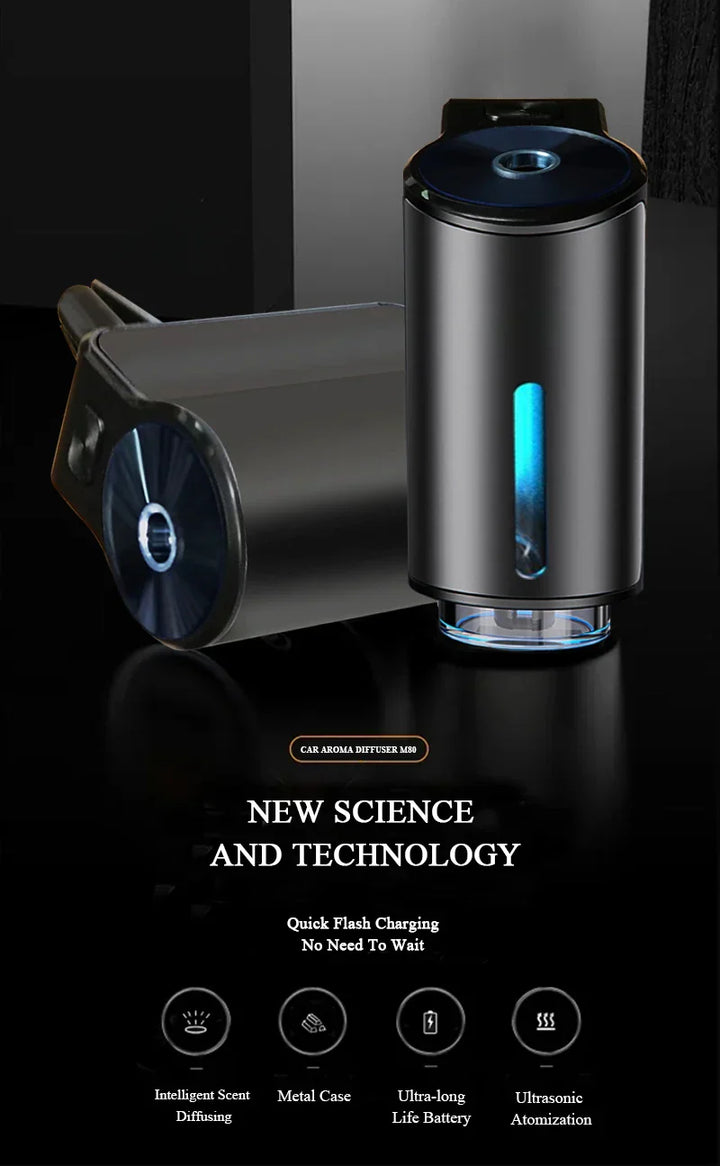 ELECTRIC AROMA DIFFUSER - AIR FRESHENER FOR CAR - USB AIR HUMIDIFIER-With 1st Cologne-Nora Luxe