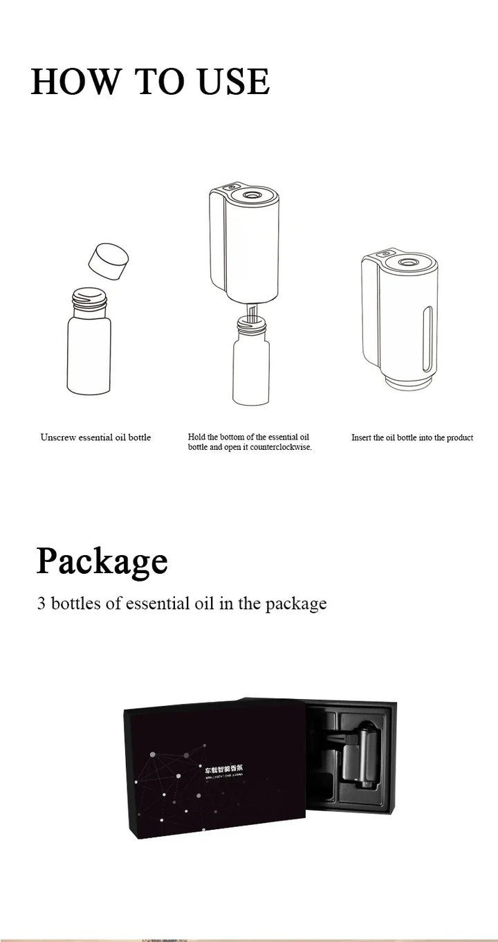 ELECTRIC AROMA DIFFUSER - AIR FRESHENER FOR CAR - USB AIR HUMIDIFIER-With 1st Cologne-Nora Luxe