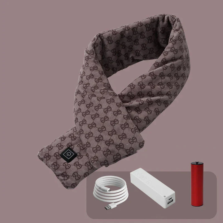 Electric Heated Scarf - Elina-GG Coffee-Nora Luxe