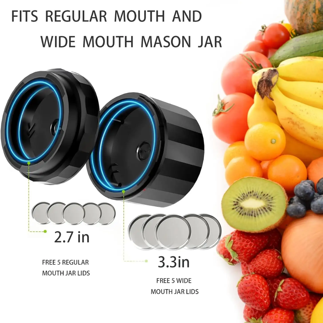 Electric Mason Jar Vacuum Sealer Kit - Keep Freshness Fast!-Black-Nora Luxe