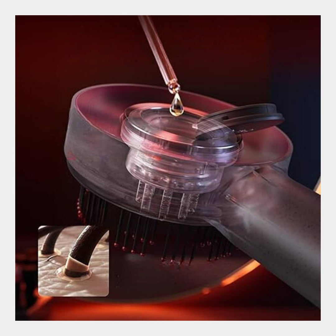 Electric Scalp Massager Brush with LED Light Therapy - GlowScalp-Red-Nora Luxe