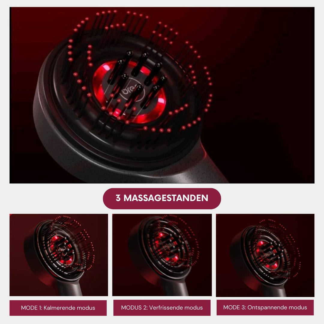 Electric Scalp Massager Brush with LED Light Therapy - GlowScalp-Red-Nora Luxe