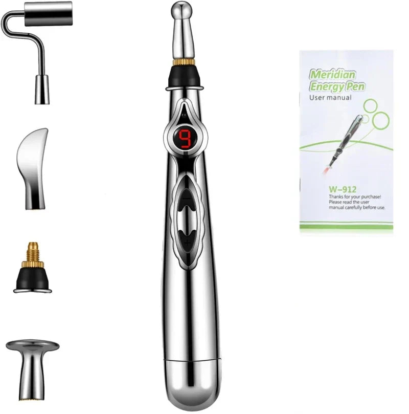 ELECTRONIC ACUPUNCTURE PEN - MERIDIAN ENERGY MASSAGE PEN FOR PAIN RELIEF-2 Heads-Nora Luxe