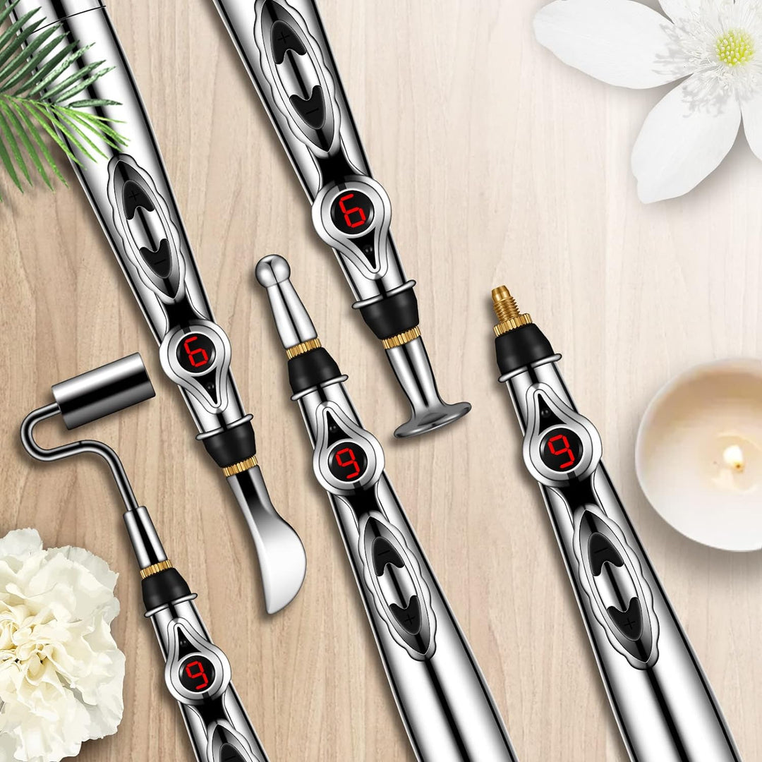 ELECTRONIC ACUPUNCTURE PEN - MERIDIAN ENERGY MASSAGE PEN FOR PAIN RELIEF-2 Heads-Nora Luxe