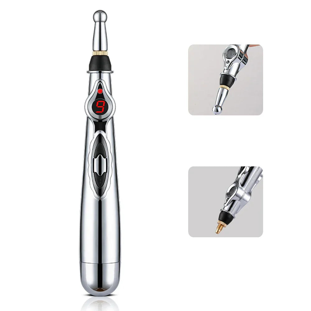 ELECTRONIC ACUPUNCTURE PEN - MERIDIAN ENERGY MASSAGE PEN FOR PAIN RELIEF-2 Heads-Nora Luxe