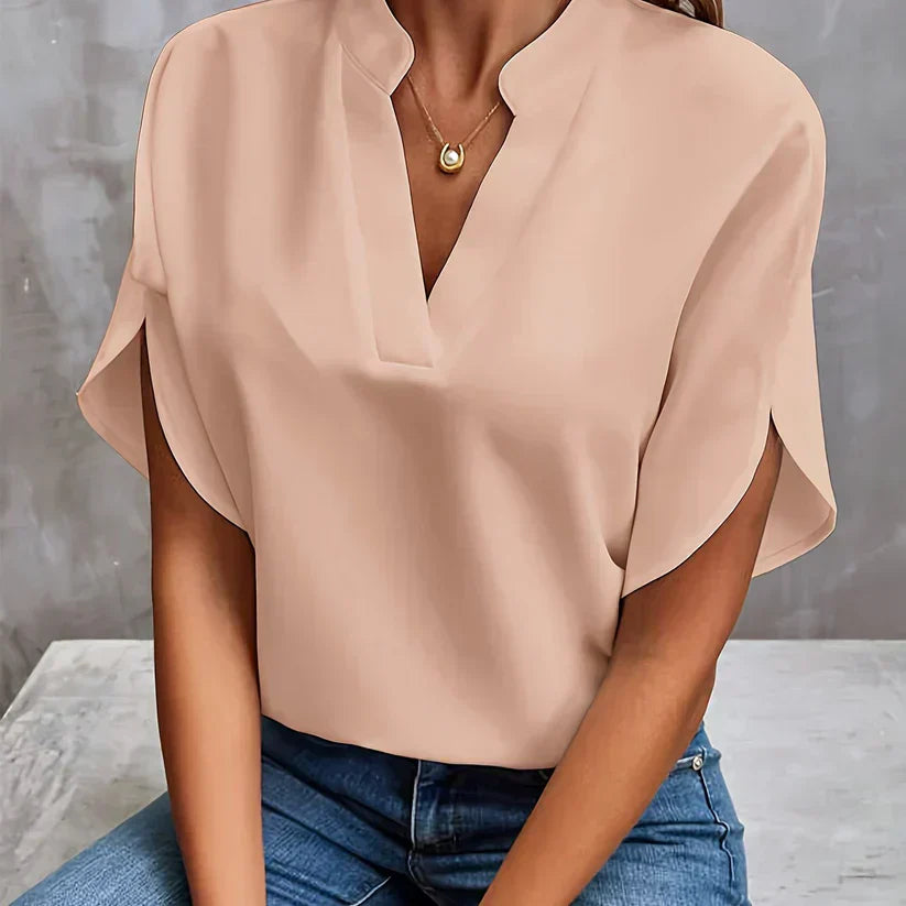 Elegant and Lightweight Ladies' Blouse – Isabella-Beige-XS-Nora Luxe