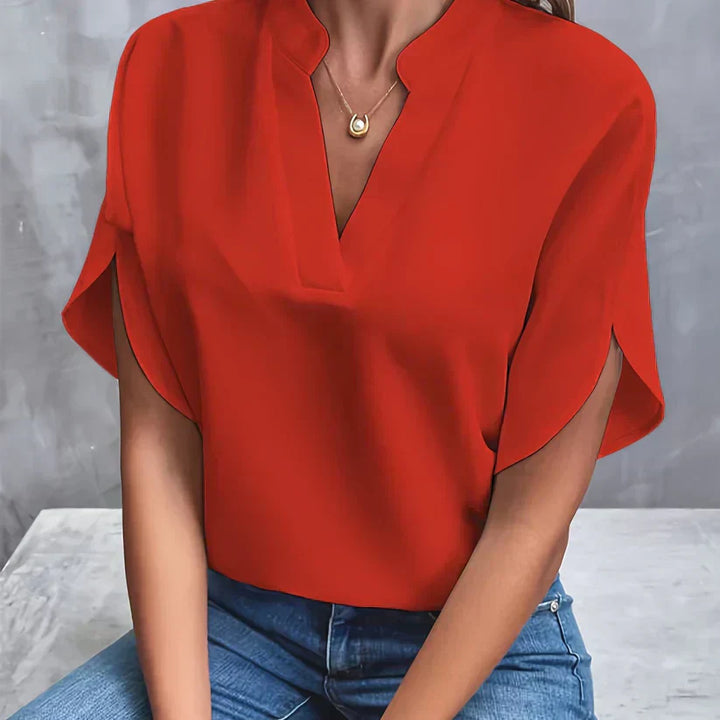 Elegant and Lightweight Ladies' Blouse – Isabella-Red-XS-Nora Luxe