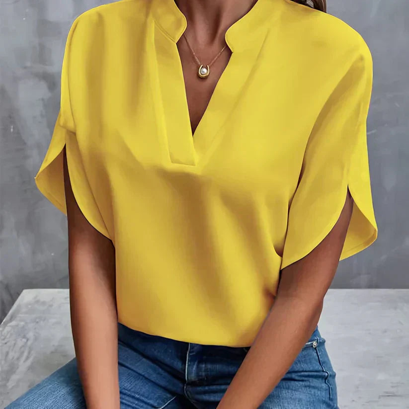 Elegant and Lightweight Ladies' Blouse – Isabella-Yellow-XS-Nora Luxe