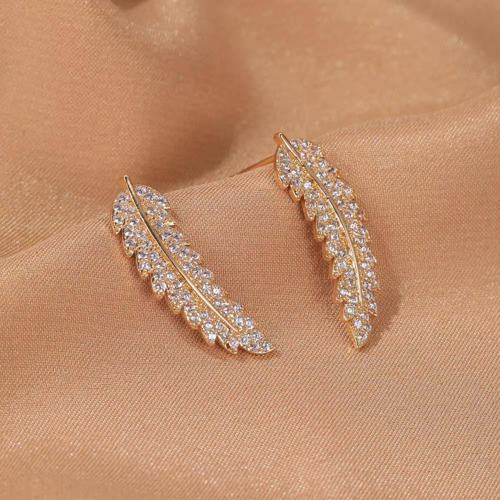 Elegant Angel Wing Earrings | Sterling Silver Dangle Jewellery-Gold-Nora Luxe