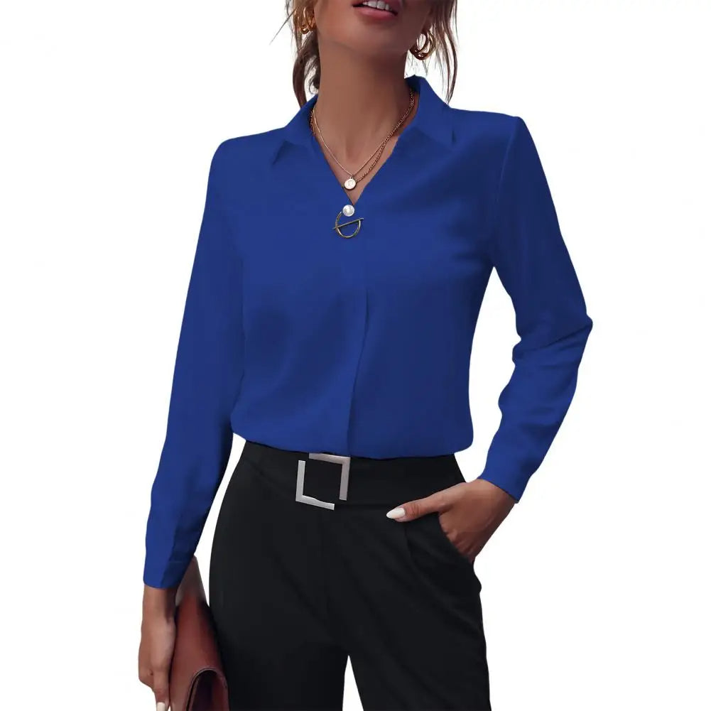 Elegant chiffon blouse for women - Amélie-Dark blue-S-Nora Luxe