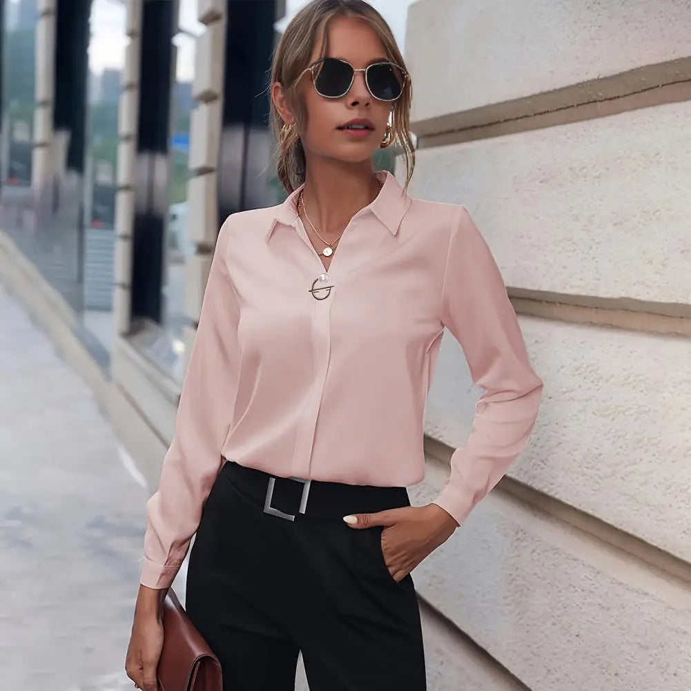 Elegant chiffon blouse for women - Amélie-Light blue-S-Nora Luxe