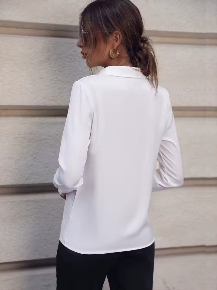 Elegant chiffon blouse for women - Amélie-Light blue-S-Nora Luxe