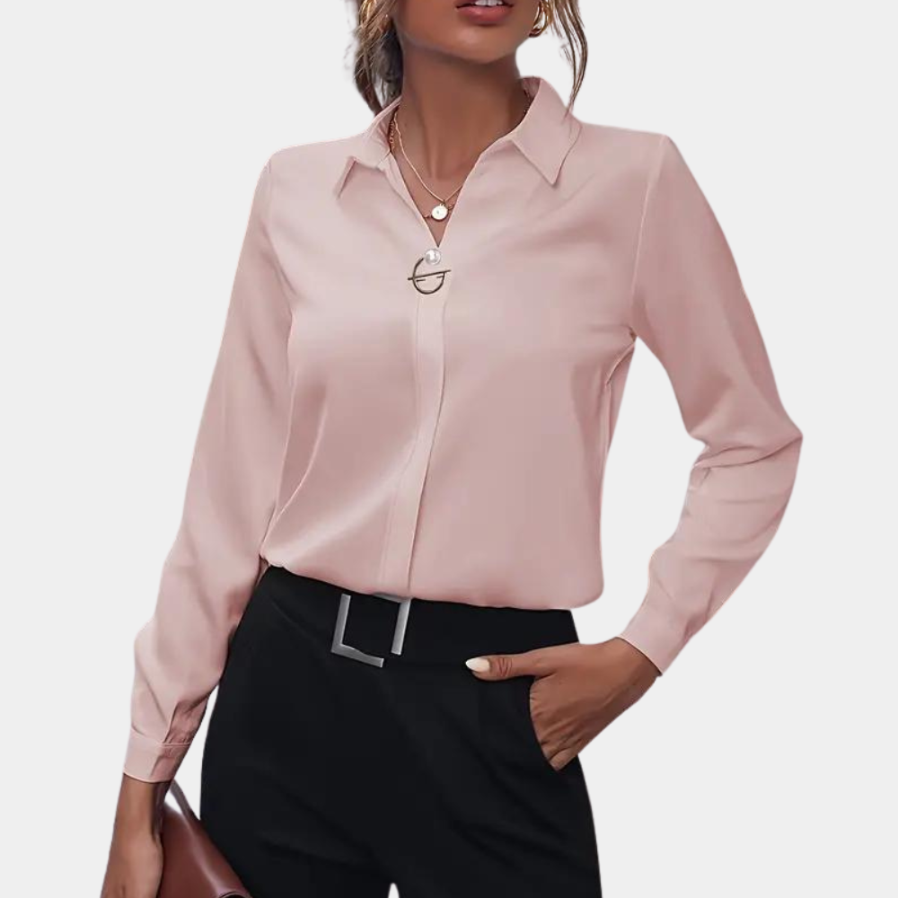 Elegant chiffon blouse for women - Amélie-Pink-S-Nora Luxe