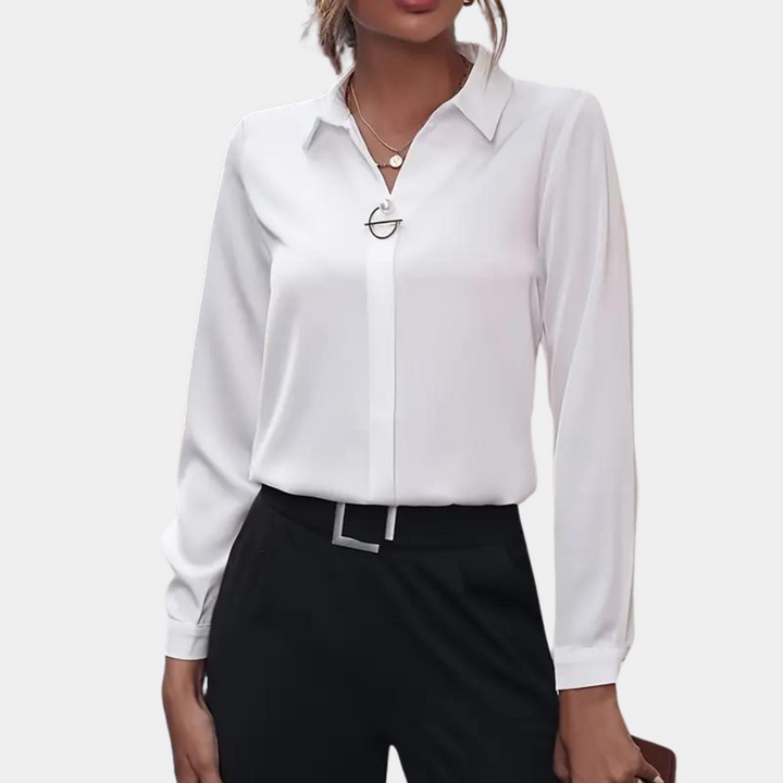 Elegant chiffon blouse for women - Amélie-White-S-Nora Luxe