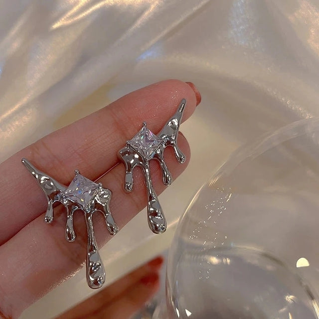 Elegant Drop Earrings | Crystal Accents-Raindrops-Nora Luxe