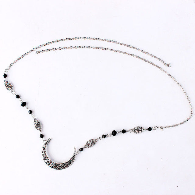 Elegant Head Necklace | Stylish Jewellery for Women-Silver-Nora Luxe