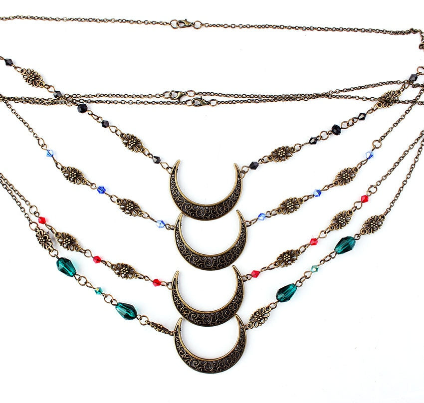 Elegant Head Necklace | Stylish Jewellery for Women-Silver-Nora Luxe