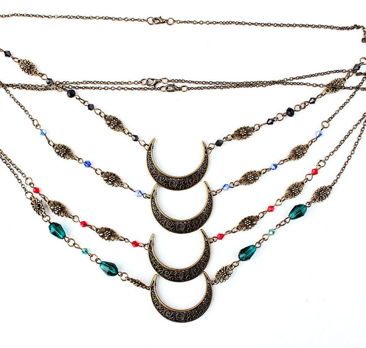 Elegant Head Necklace | Stylish Jewellery for Women-Silver-Nora Luxe